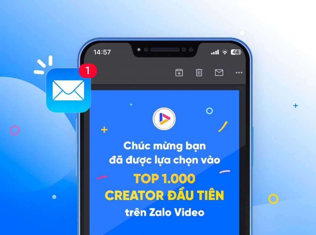 Thông báo đăng kí thành công Zalo Video Chanel